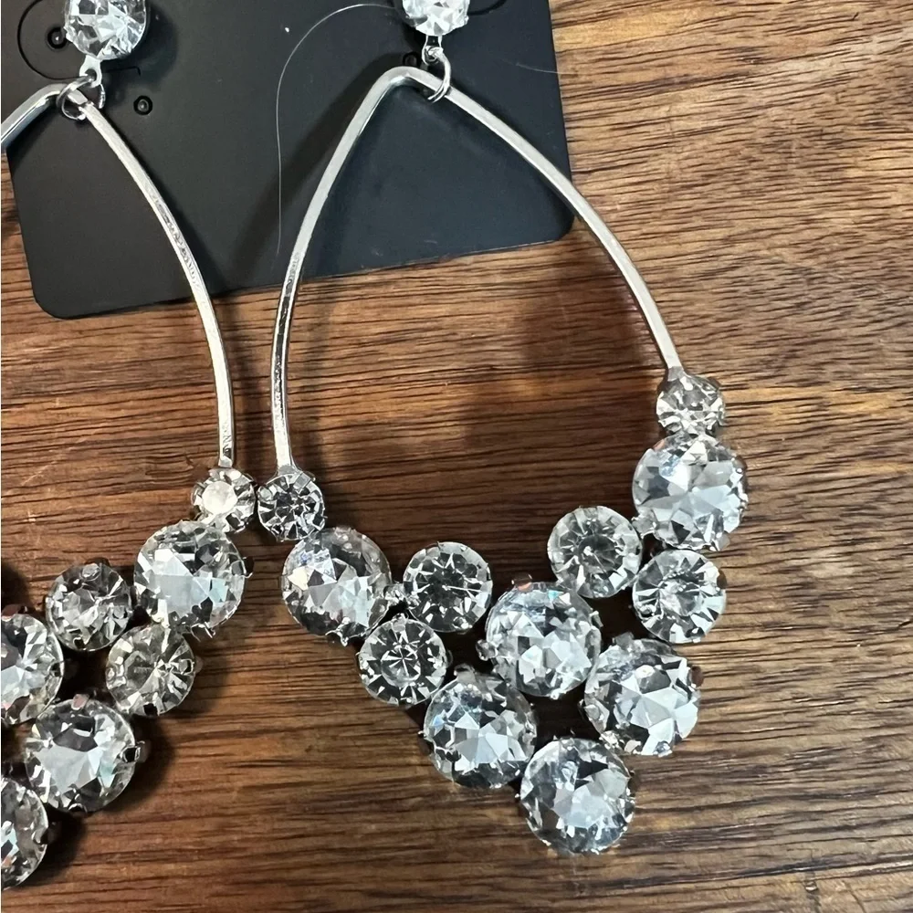 Silver Chandelier hoop Earrings